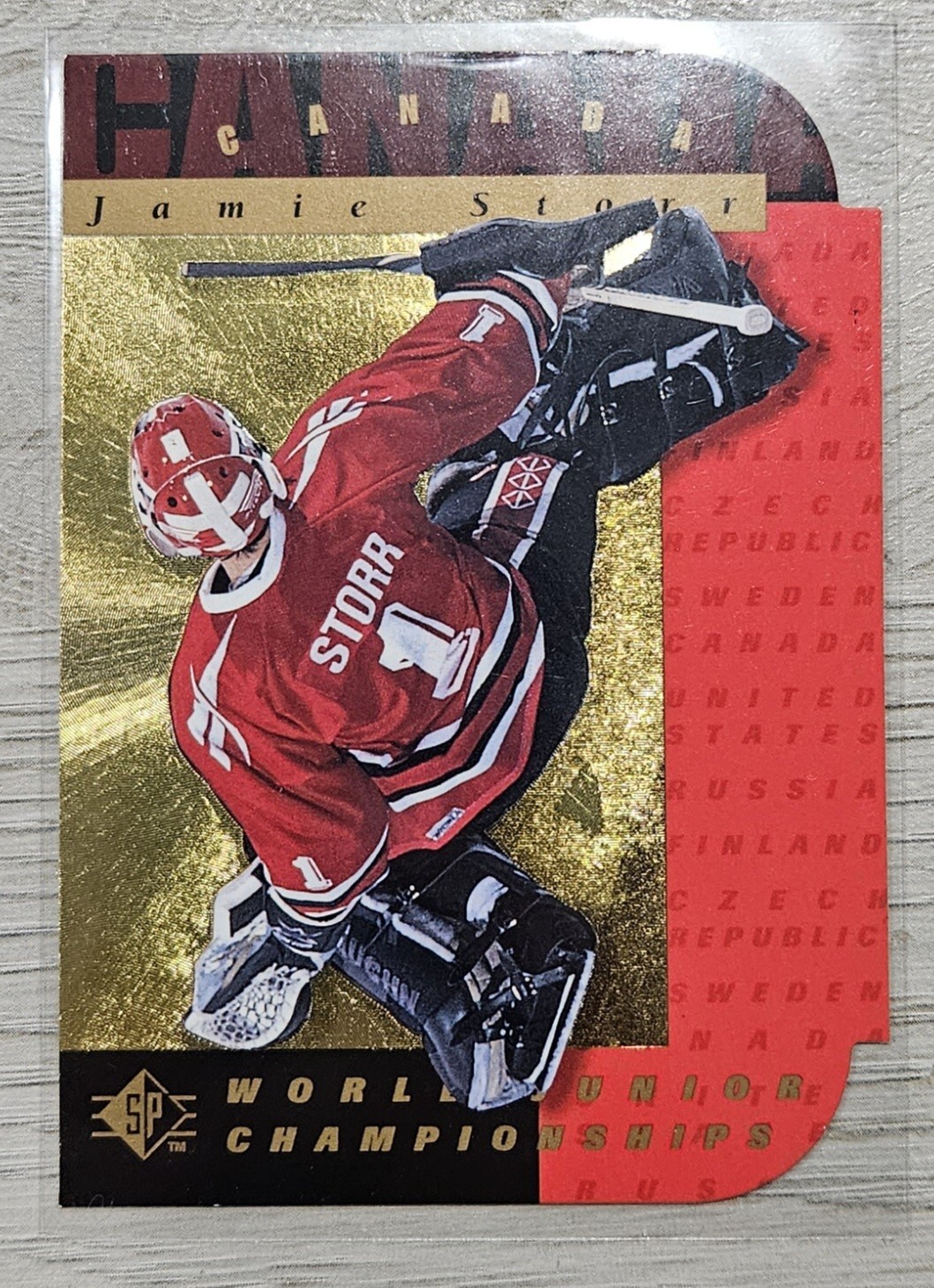 1994-95 SP Hockey Die Cut #137 Jamie Storr Canada World Jr Championship LA Kings