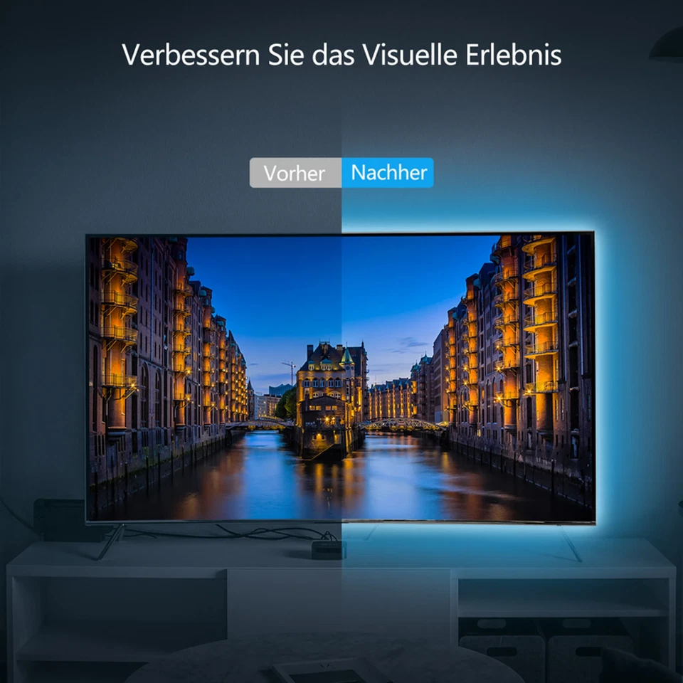 1-5m LED Band Backlight TV Hintergrund-Beleuchtung USB Licht Stripe Streifen RGB - Bild 2 von 4