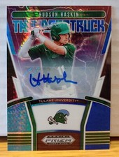 2020 Panini Prizm Blue THUNDERSTRUCK  Hudson Haskin SP Auto Baseball Rookie Card