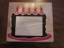 Posh Impressions Rubber Stamp Z794G Birthday Cake Frame Used
