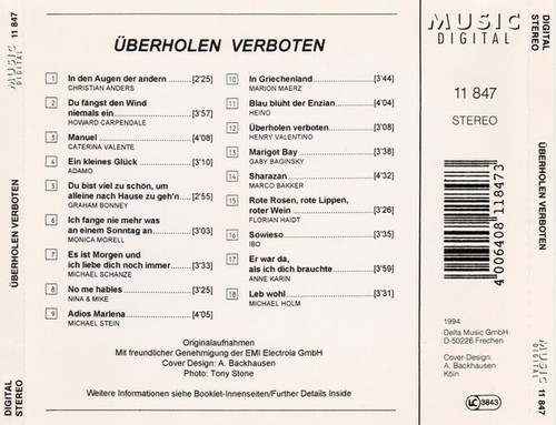 Überholen verboten! ° Sampler-CD-Album von 1994 ° WIE NEU ° - Bild 2 von 5