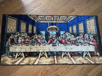 Carpet Velour Mat THE LAST SUPPER Jesus & The Disciples Art Work