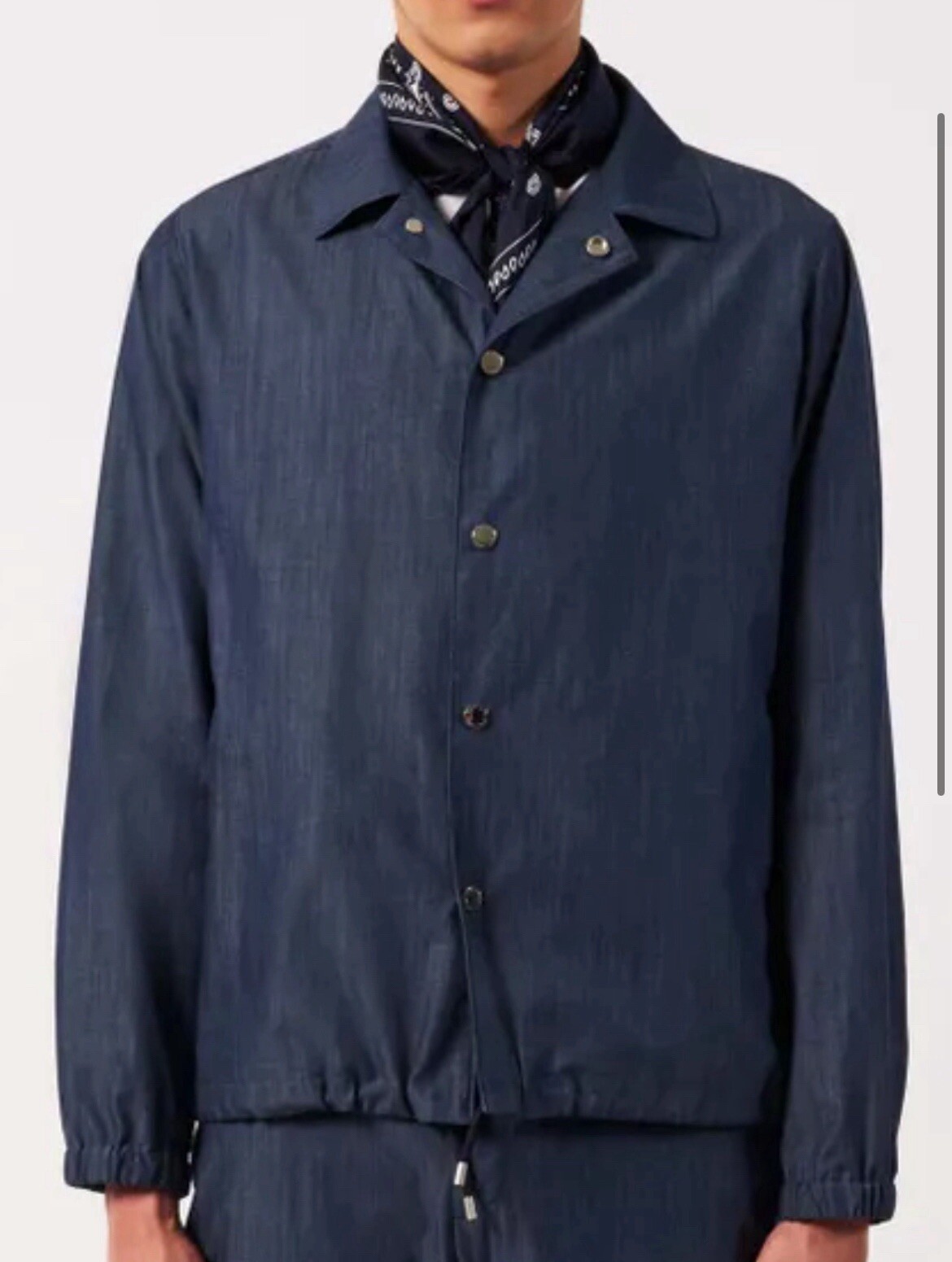Hardy Amies Giacca Camicia Denim Blu Fila Saville Medium