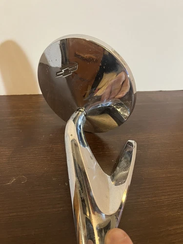 Vintage 1960's Chevy Drivers Side Chrome Car Door Mirror (1) GM Part # 15-1612