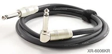6ft. Kirlin 1/4" Mono Straight/Right-Angle Male/Male Instrument Cable