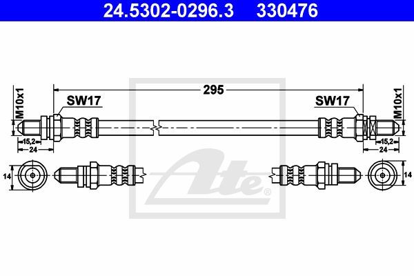 Flexible de frein Ford Scorpio I résistant usure pour 2.0 I 2.9 I