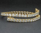 18k Yellow Gold 5.50Ct Round Certified Lab Grown/Cvd Diamond Tennis Bracelet