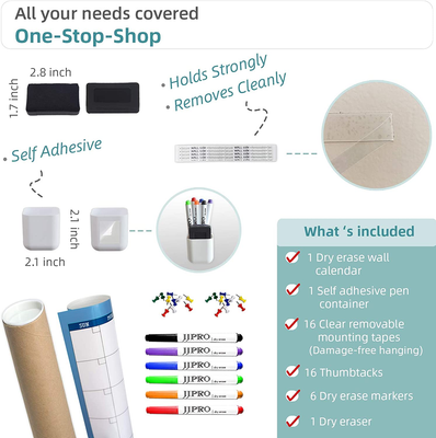 Large Dry Erase Wall Calendar - 52″X36″ - Blank Undated Yearly Calendar -  Whi... | eBay