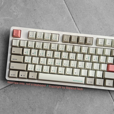 White Gray PBT Thick Keycaps Set 105keys OEM Profile for Cherry MX Keyboards