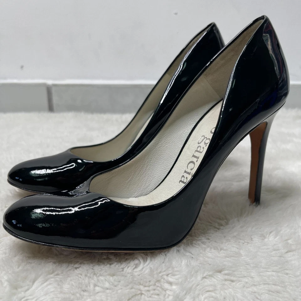 Pedro García Women's Black Patent Leather Round Toe Slip On Heel Shoes Size 38 - Image 2 of 4