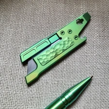 TC4 Titanium Multi EDC Knife Tool Outdoor Keychain Cutter Bottle Opener Crowbar