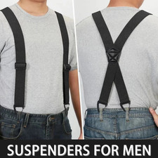 Suspenders for Men Heavy Duty, X Shape Back Hidden Suspender 1.5" Under Clothing
