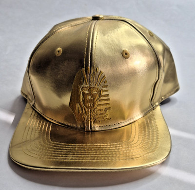 Last Kings Official LK Face Pharaoh Logo Faux Leather Snapback Hat Gold -Rare-