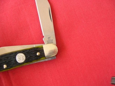 J.A. HENCKELS HK-3 GP 3 BLADE STOCKMAN GREEN JIGGED BONE HANDLES 2