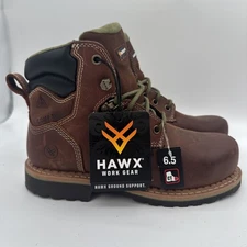 Hawx Boots Women’s Sz 6.5 Brown Work Gear Platoon Waterproof Composite Toe Lace