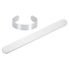 2 Pcs Bracelet Blanks 5/8" x 6" Aluminum Stamping Bangle Blanks, Silver