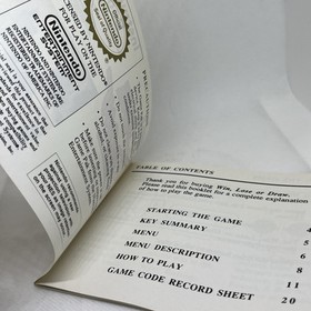 WIN, LOSE OR DRAW Nintendo NES Manual Only Instruction Booklet