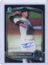 Thomas White 2025 Bowman Chrome Black Mojo Refractor Auto /10 Marlins