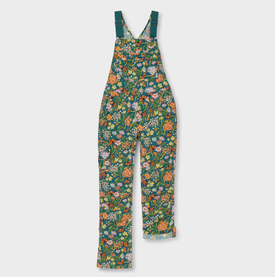 DULUTH Women's Heirloom Gardening Bib Overalls - Midnight Green Monarchs, Regula