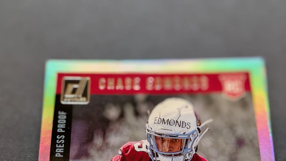 2018 Panini Donruss Football Press Proof Die-Cut Chase Edmonds RC Rookie /75 - Image 2 of 4