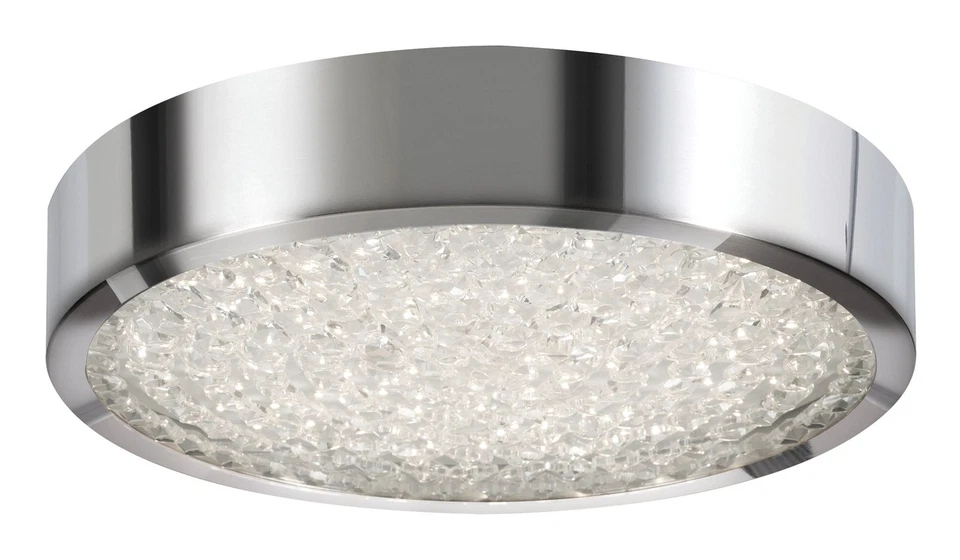 AFX DMDF13L30D1 Diamonds 13"W LED Flush Mount Drum Ceiling - Chrome - Image 2 of 4