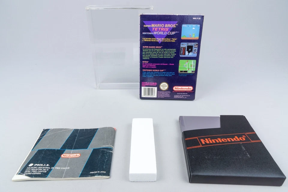 Nintendo NES *Super Mario Bros. / Tetris / World Cup* OVP CIB PAL B ZZ-ESP-2 Acr - Bild 2 von 4