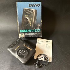 Vintage Sanyo BASSXPANDER AM/FM Portable Cassette Player Radio Working
