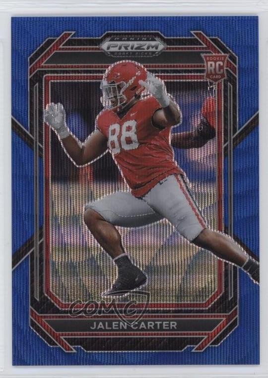 2023 Panini Prizm Draft Picks Blue Wave Prizm /249 Jalen Carter #163 Rookie RC