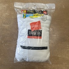 Vintage Hanes Briefs Mens Size 38 White 100 Cotton Underwear Pack of 8 SEALED