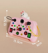 Montessori Busy Board Toy with LED Light Switch for Kids Ages 2-4, Sensory Play