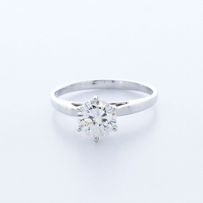 1.0CT Lab-Created Diamond D/VS1 Round Cut 18K Gold Prong Classic Engagement Ring