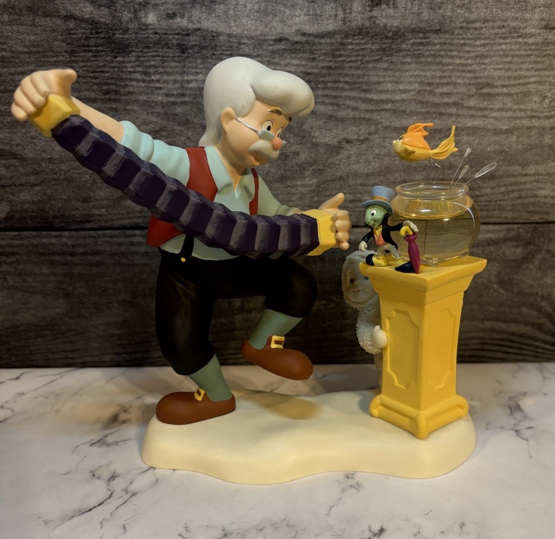 DEPARTMENT 56 SNOWBABIES DANCE AND BE HAPPY GEPPETTO JIMINY CRICKET DISNEY 69811