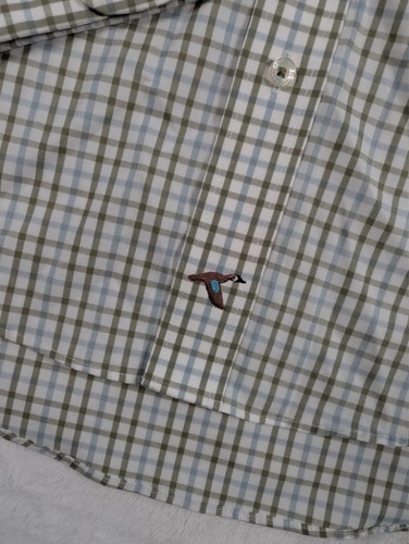 Genteal Long Sleeve Button Down Shirt Mens Medium Green Plaid - Picture 6 of 8