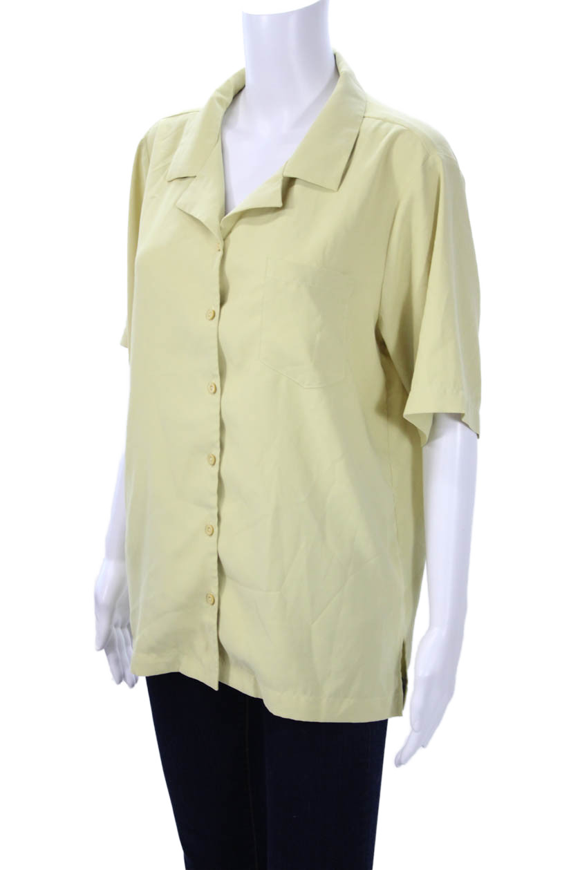 Steele Womens Collared Basic Button-Up Beige Shor… - image 2