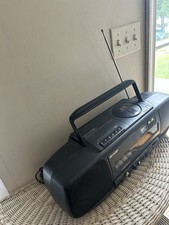 Sharp QT-CD5 Boombox AM/FM CD Player Cassette, Mic Input, Headphone Jack
