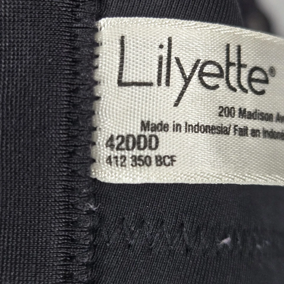 Lilyette Women Bra 42DDD Black Minimizer Underwired Lace Strap Unlined - Image 4 of 4