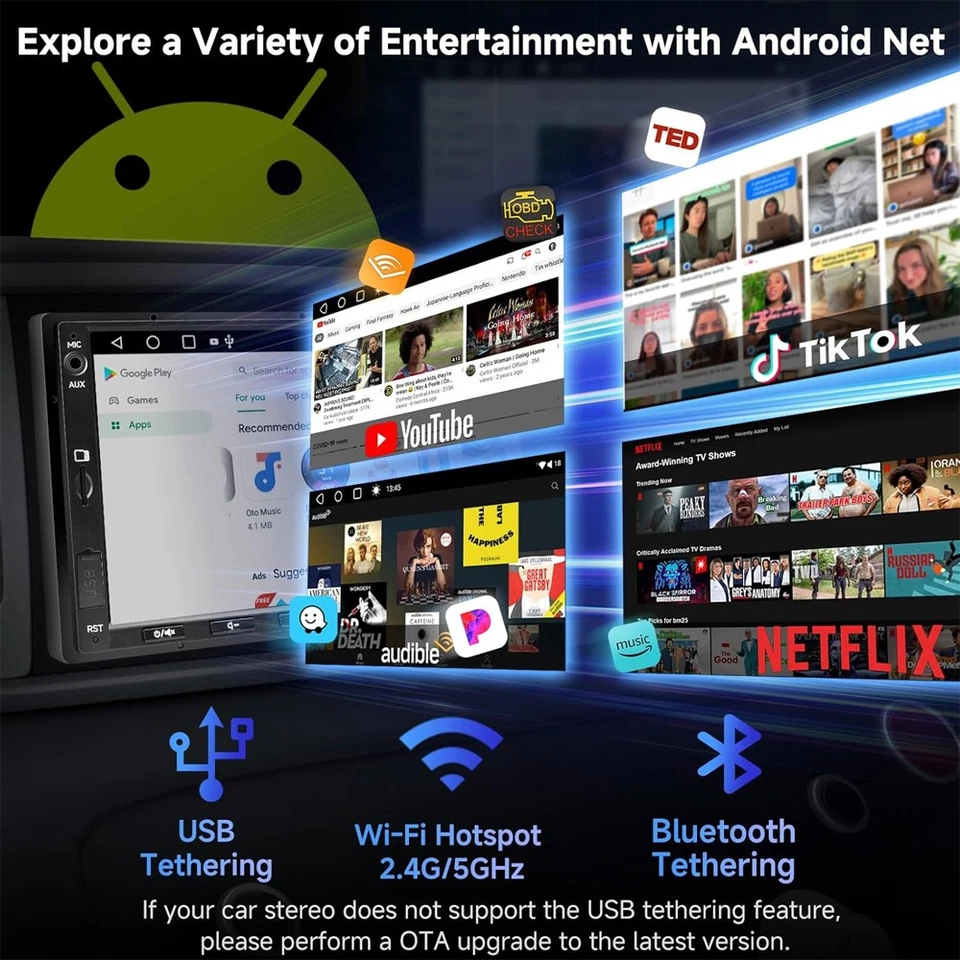 ATOTO A5L 7 Zoll Doppel DIN Android GPS Autoradio Chat-AI Wireless CarPlay WIFI - Bild 3 von 4