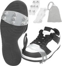 Nonslip Traction Cleats for Snow and Ice, Overshoe Crampons w Adjustable Straps