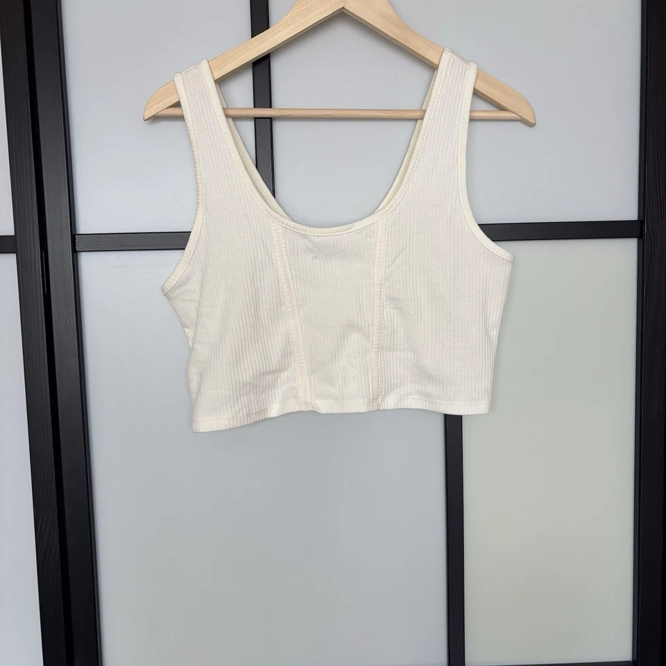 Double Zero Crop Top Size LARGE Cream Coquette Romantic Y2K style Grunge Fairy - Image 4 of 4