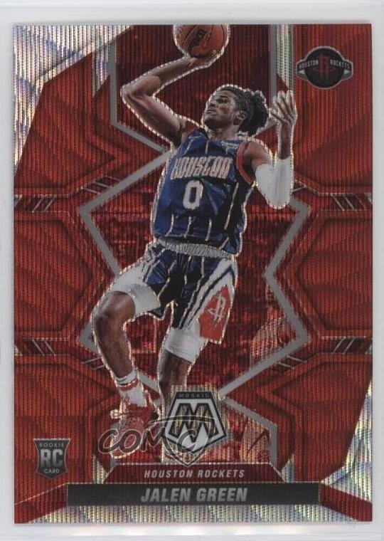 2021-22 Panini Mosaic Rookies Red Wave Mosaic Prizm Jalen Green #206 1b7p