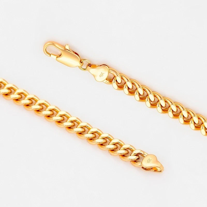 Solid 18K Rose Gold Filled Tarnish-Free 8mm Italian Womens Mens 7" Bracelet - Image 2 of 4