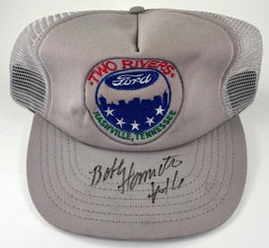 Vintage Two Rivers Ford Nashville Snapback Hat, Autographed, Bobby Hamilton, NOS