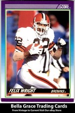 1990 Score Felix Wright #122 Cleveland Browns NFL Football