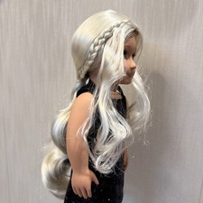 Rare American Girl Long Wig For 18'' doll Hair OG Dolls kids Gift Toys WHITE 15