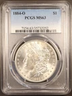 1884-O Morgan Silver Dollar $1 PCGS MS63 - Bright Fresh & Lustrous - New Holder!