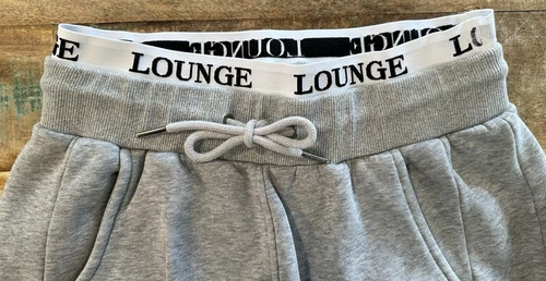 Women’s Lounge Apparel Brand Gray White Fitted Joggers Sweatpants Size S