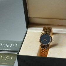Orologio Uomo Gucci 3400M Bracciale Oro Nero Quarzo 31mm Quasi Nuovo Scatola ...