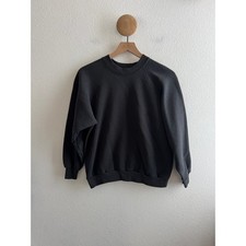 Vintage Fruit of the Loom Black Raglan Sweatshirt Made in USA Medium