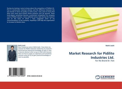 Market Research for Pidilite Industries Ltd. Rohit Joshi