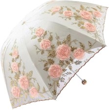 Lace Parasol Umbrella Folding Anti-Uv Sunshade Vintage Embroidered Sun Protectio